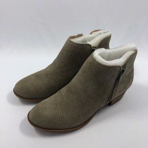 NEW! Suede Perforated Ankle Booties Lucky Brand Bayley 2